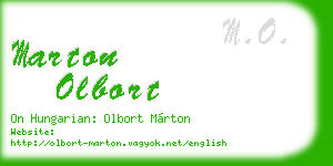 marton olbort business card